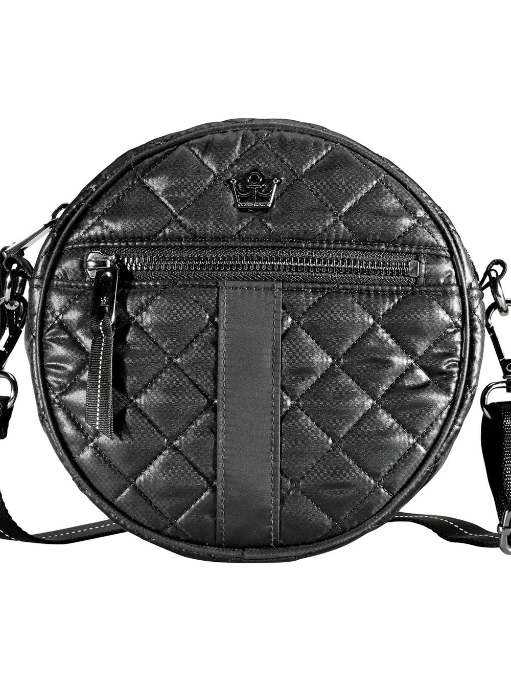 Oliver Thomas Quilted Round Crossbody Bag - Black